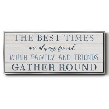 Family and Friends Gather - Floater Framed Canvas Print