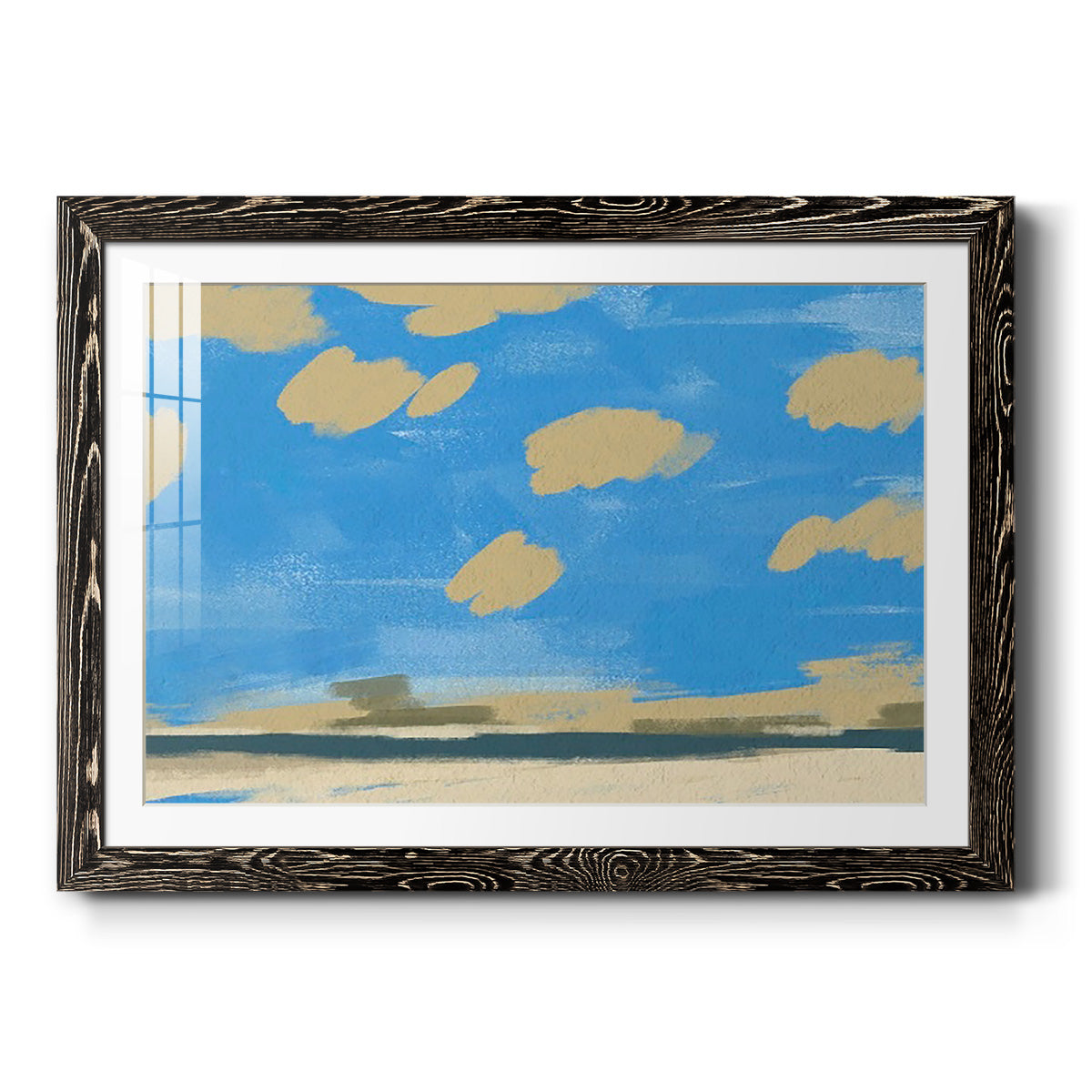 Textured Beachscape II - Barnwood Framed Art Print