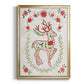 Christmas Folk Reindeer - Modern Framed Canvas Print