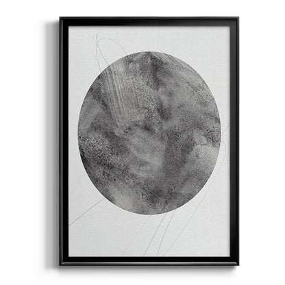 Graphite Moon II - Modern Framed Canvas Print