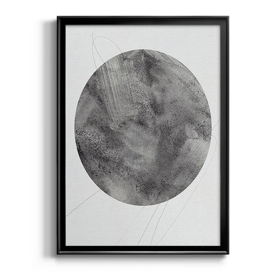 Graphite Moon II - Modern Framed Canvas Print