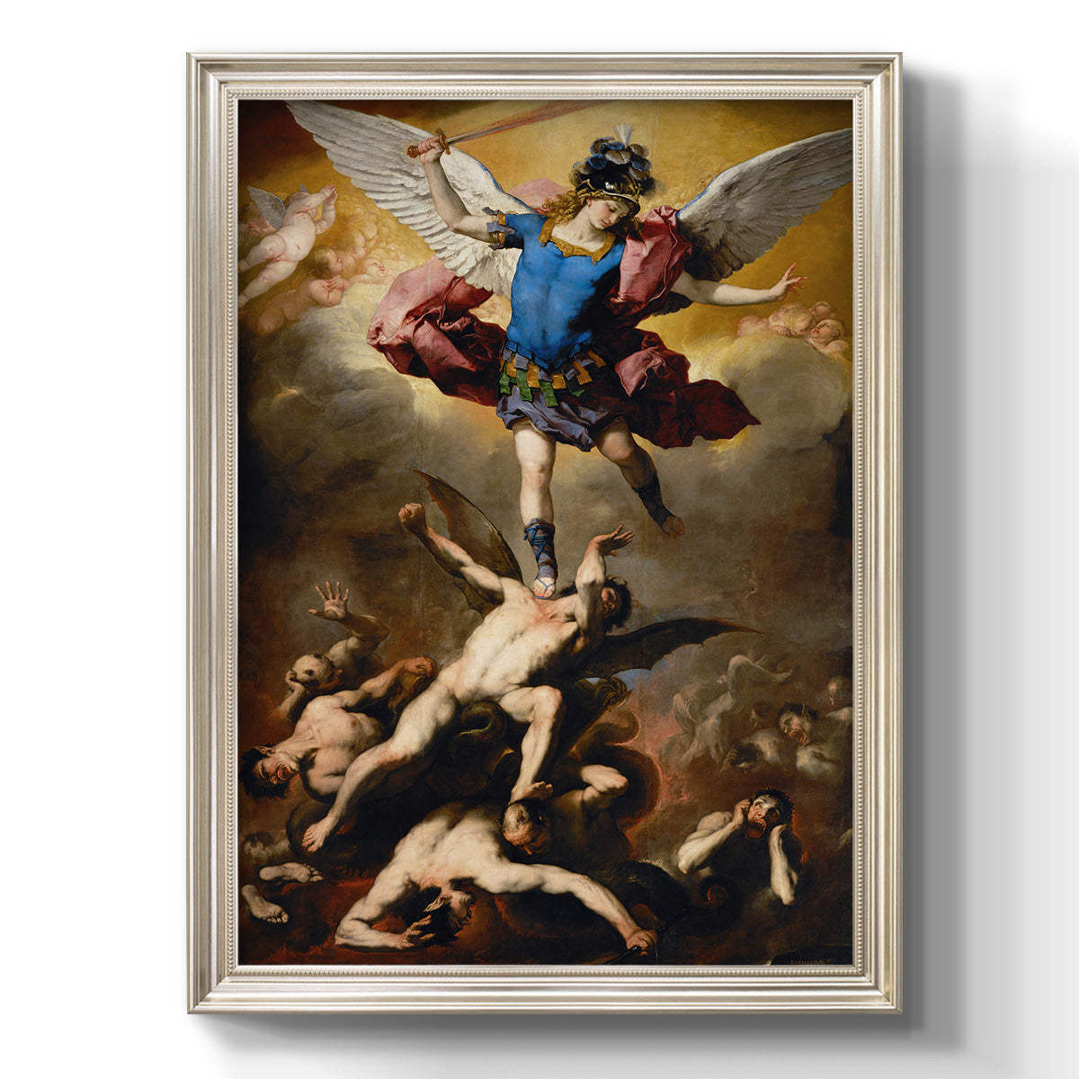 The Fall of the Rebel Angels - Ornate Framed Canvas Print