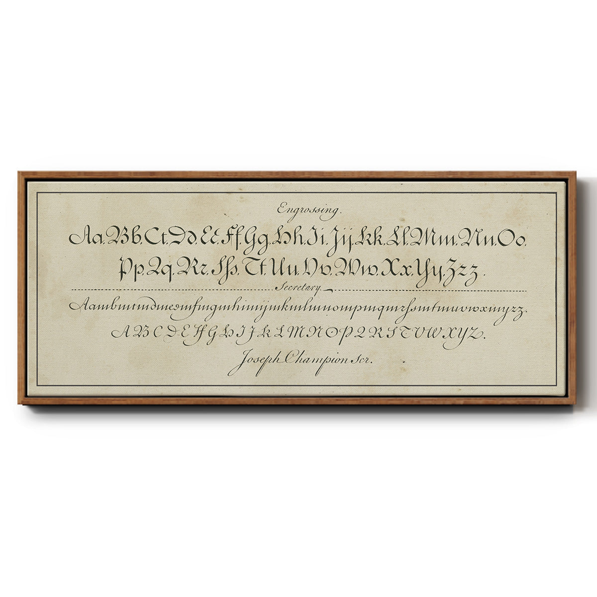 Manuscript Sampler V - Floater Framed Canvas Print