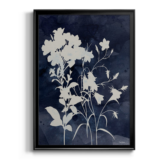 Indigo Botanical II Revisited - Modern Framed Canvas Print