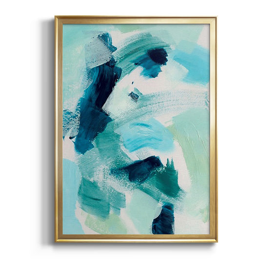 Teal Composition I - Modern Framed Canvas Print