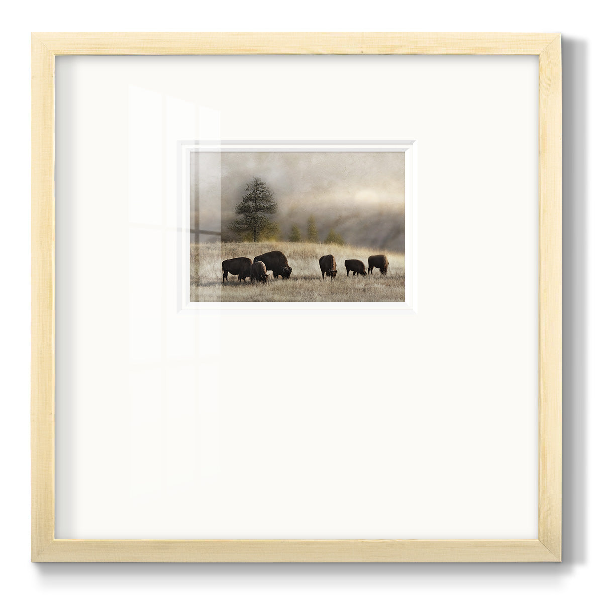 Ridge Grazing - Double Matboard Framed Print
