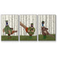 Pheasant Shooting Party 5 - Framed Premium Gallery Wrapped Canvas L Frame 3 Piece Set - Ready to Hang