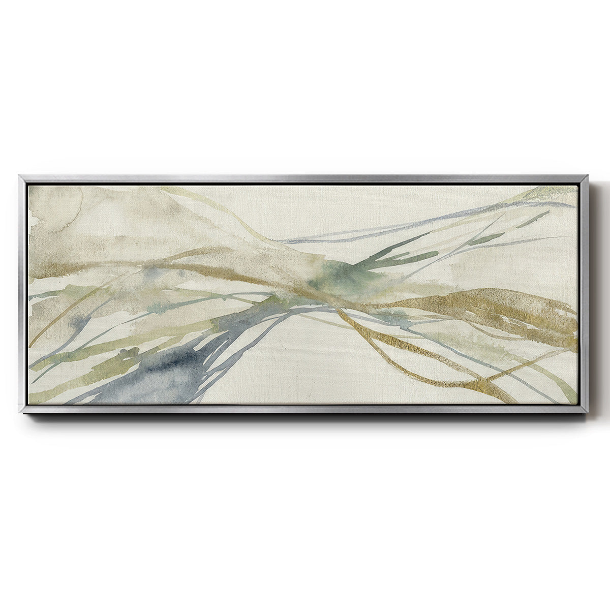 Watercolor Waves I - Floater Framed Canvas Print