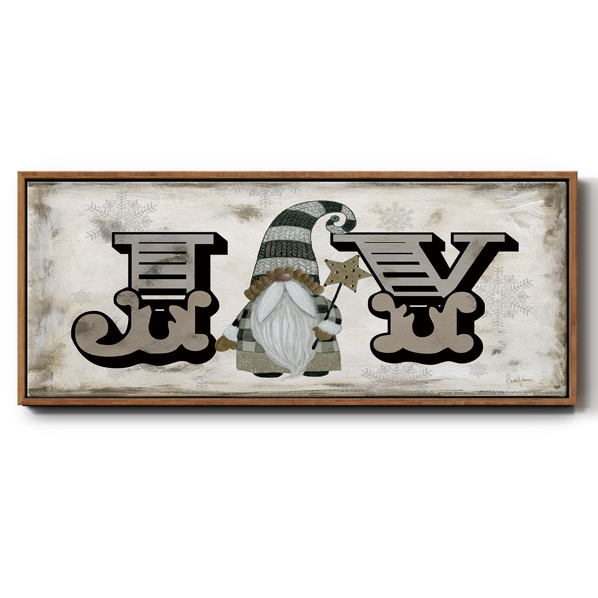 Winter Wonderland Friend Joy - Floater Framed Canvas Print