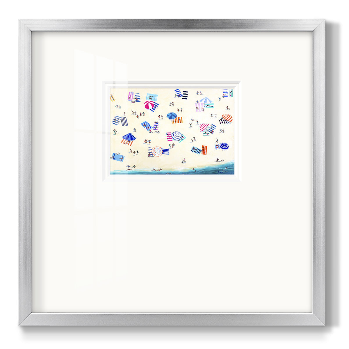 Colorful Beach- Premium Framed Print Double Matboard