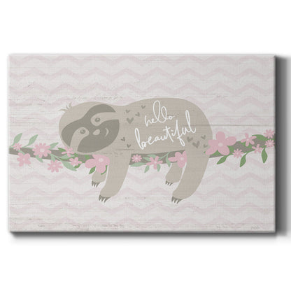 Floral Sloth - Canvas Art Print