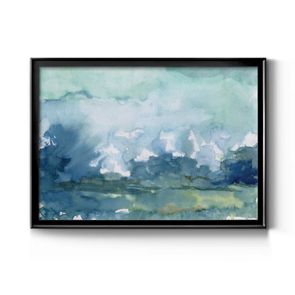 Distant Rain - Modern Framed Canvas Print