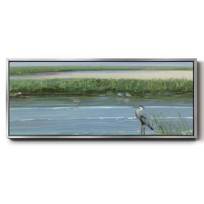 Wading at Dusk - Floater Framed Canvas Print