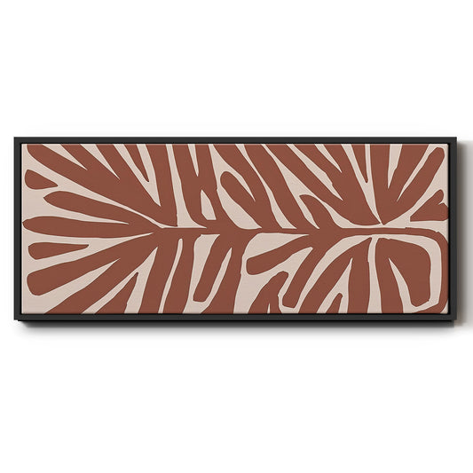 Terra Cotta Block Palms IV - Floater Framed Canvas Print