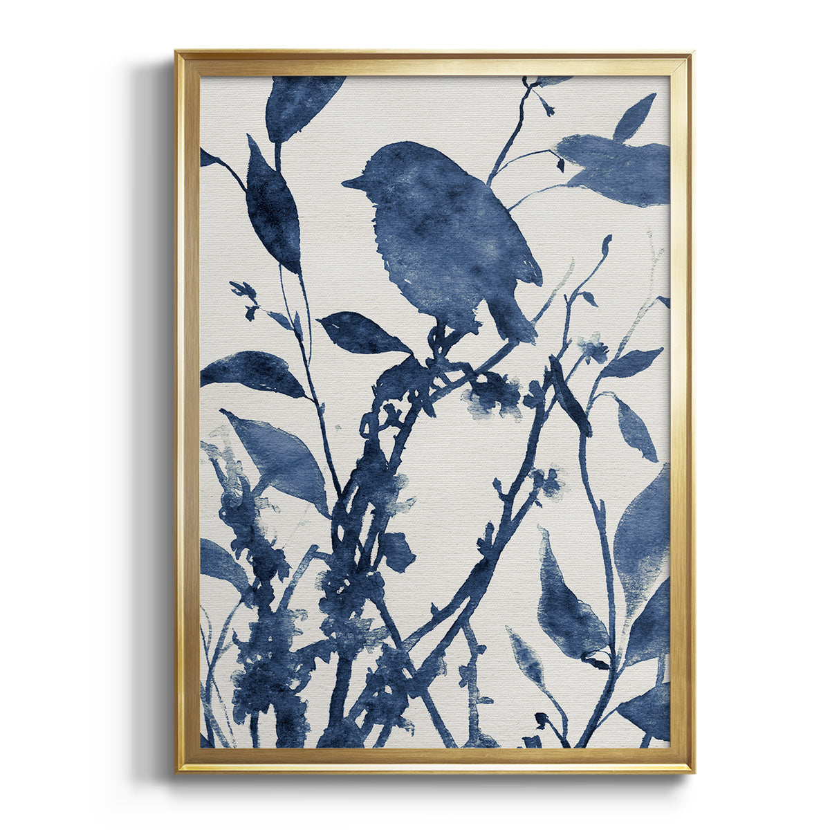 Bluebird Silhouette II - Modern Framed Canvas Print