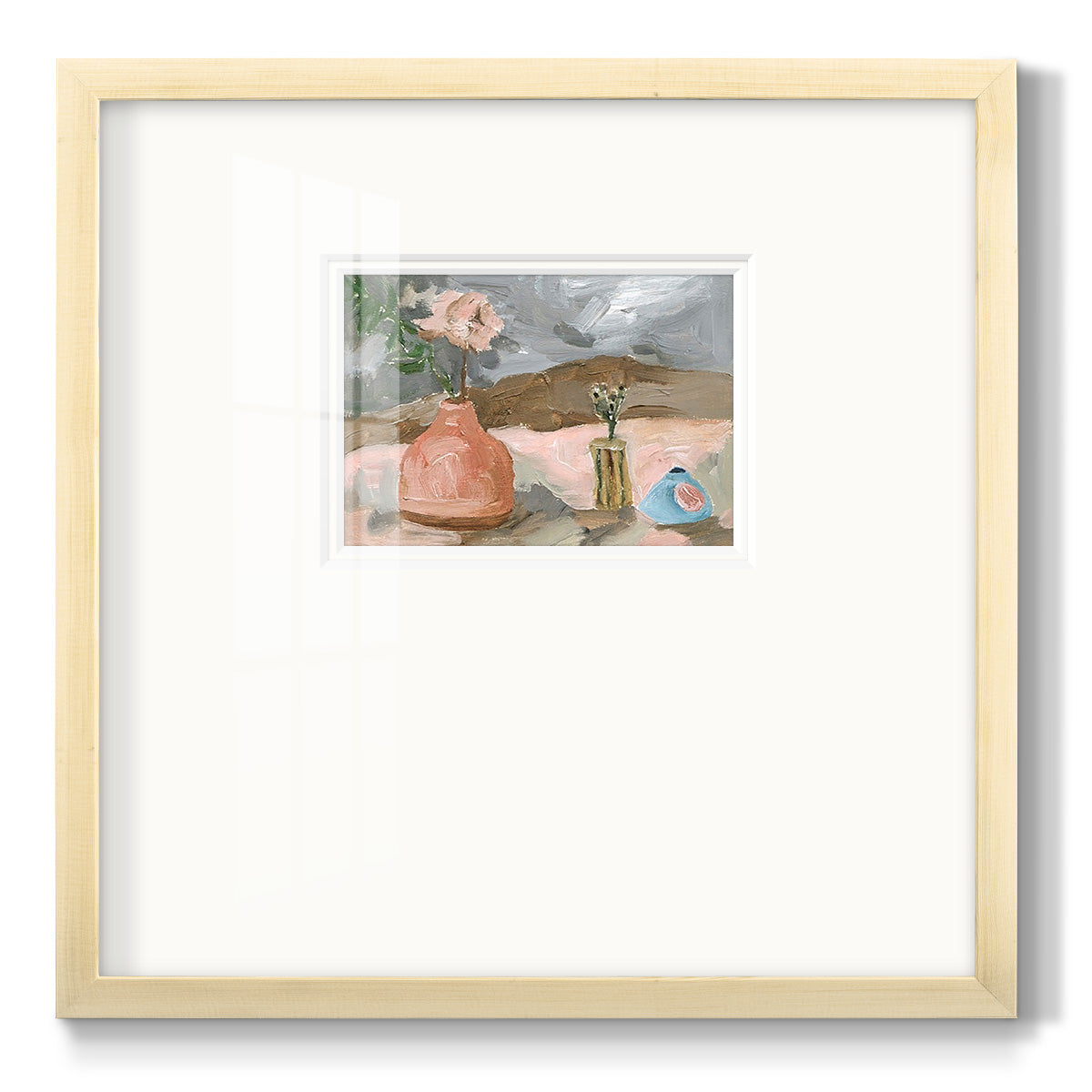 Vase of Pink Flowers I - Double Matboard Framed Print