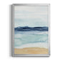 Watercolor Ocean Horizon II - Modern Framed Canvas Print