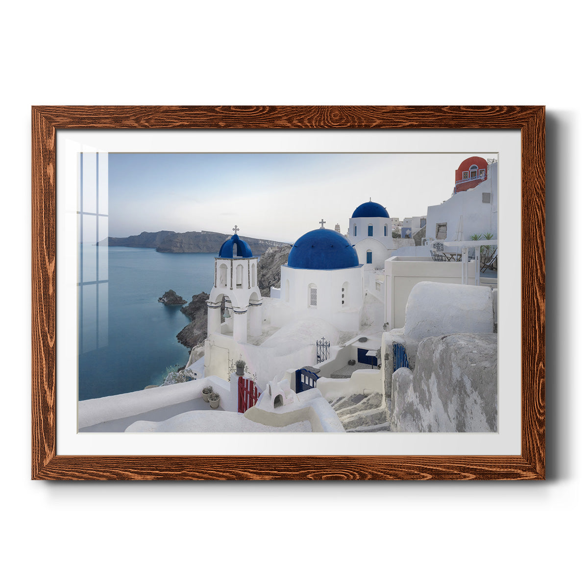 Santorini Sunrise - Barnwood Framed Art Print