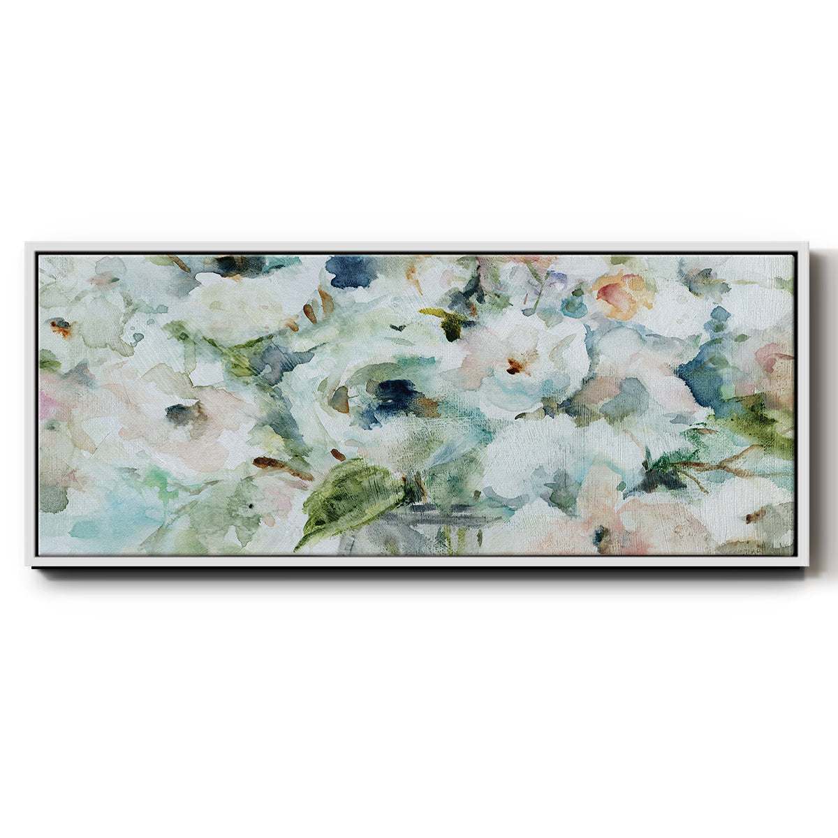 Blooming Softly - Floater Framed Canvas Print