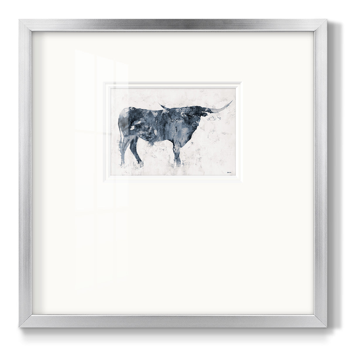 Long Horn Alt V2 - Double Matboard Framed Print