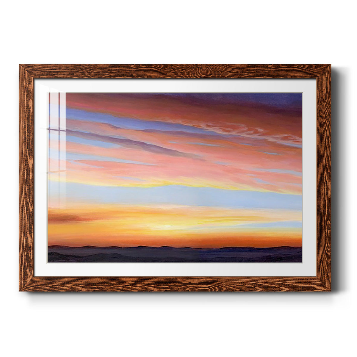 Ignited Dusk III - Barnwood Framed Art Print