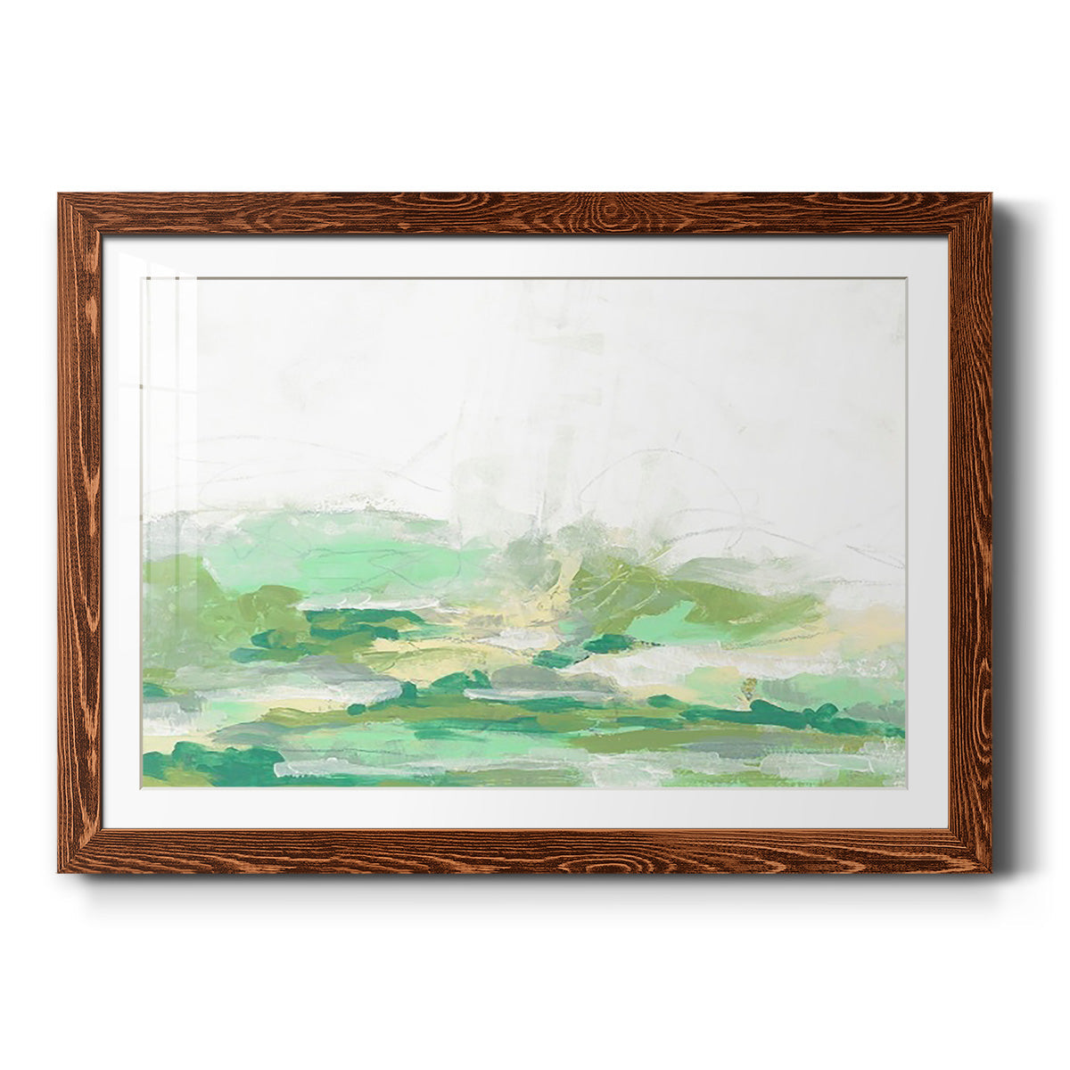 Green Mist Vista I - Barnwood Framed Art Print