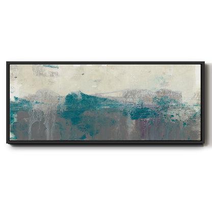Teal Range II - Floater Framed Canvas Print