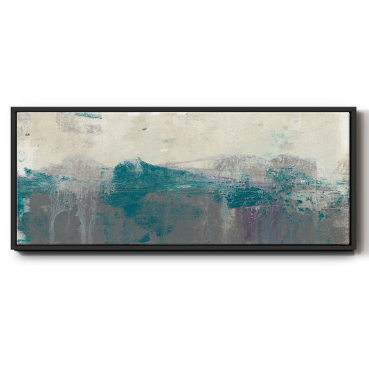 Teal Range II - Floater Framed Canvas Print