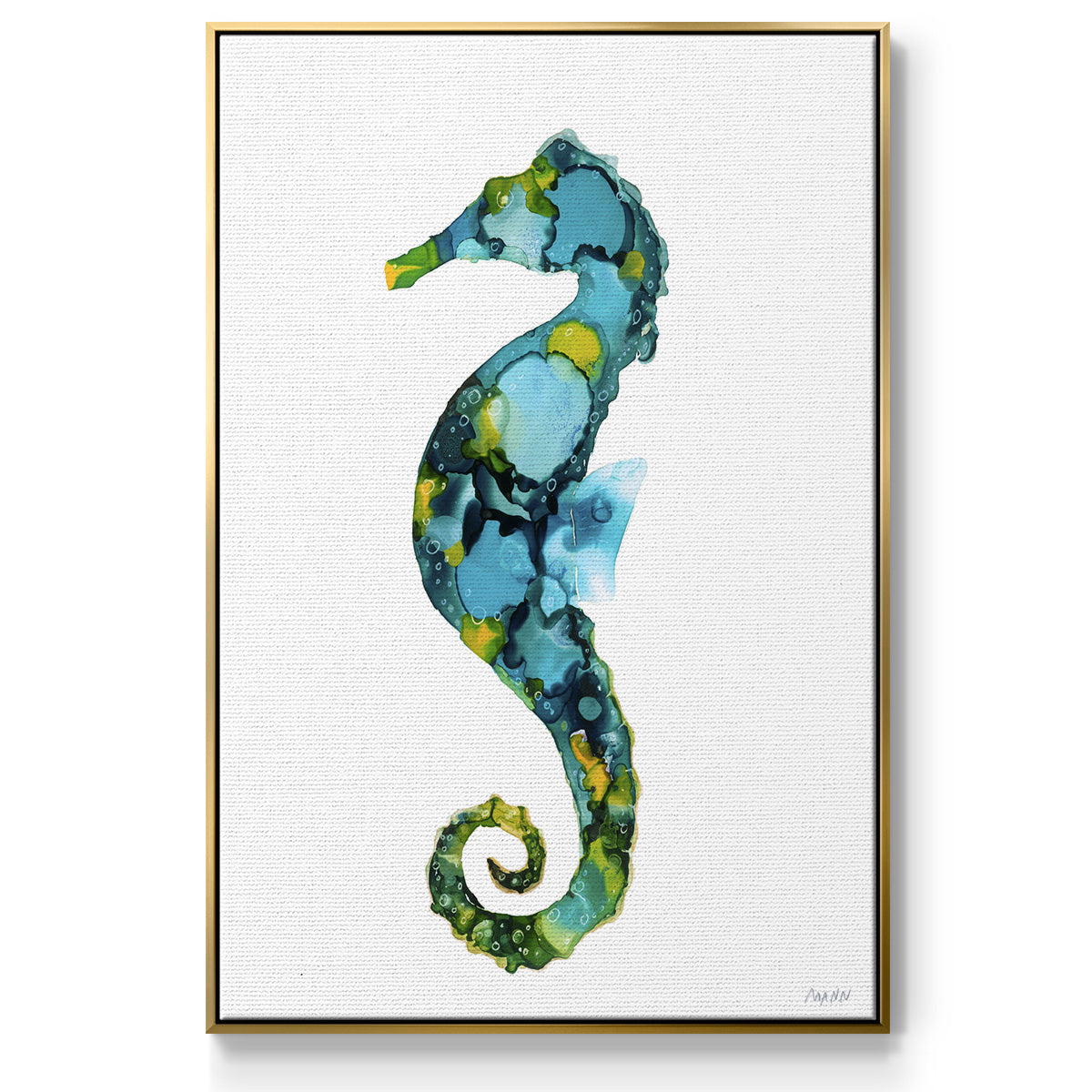 Seahorse - Framed Premium Gallery Wrapped Canvas L Frame - Ready to Hang