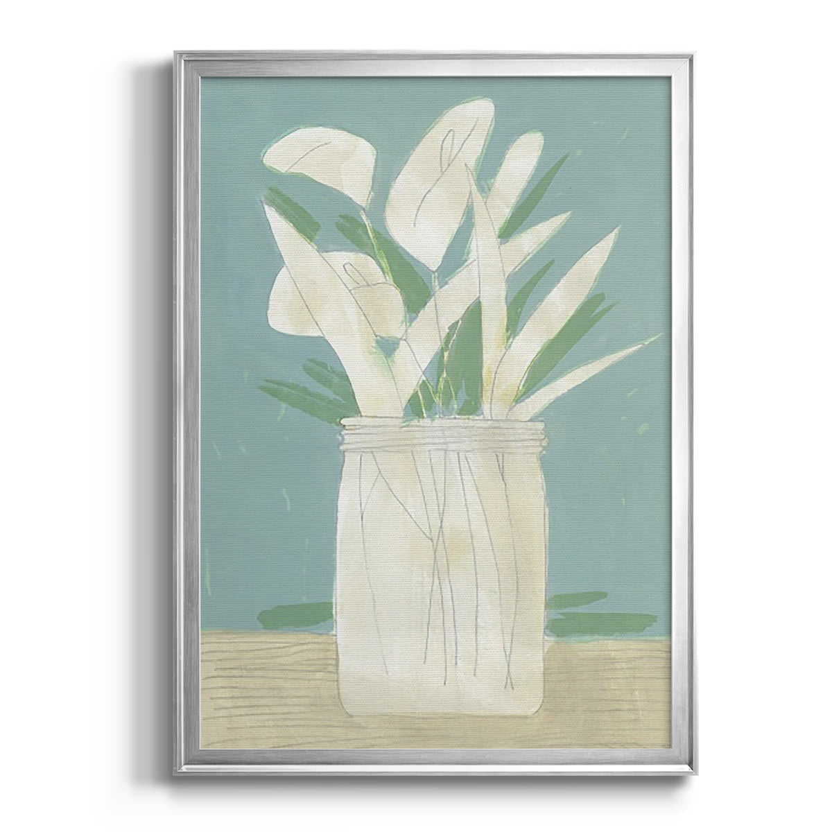 Muted Spring Arrangement IV - Modern Framed Canvas Print