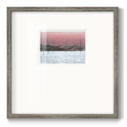 Sunset Snowfall I Premium Framed Print Double Matboard