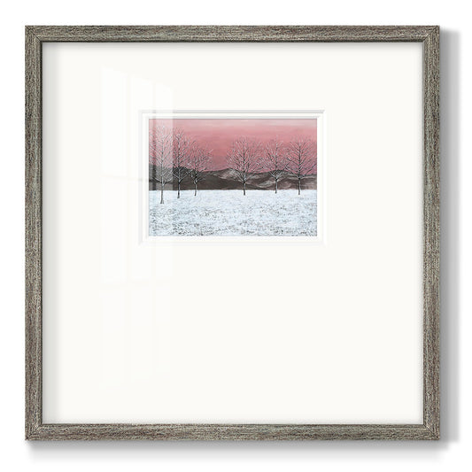 Sunset Snowfall I Premium Framed Print Double Matboard