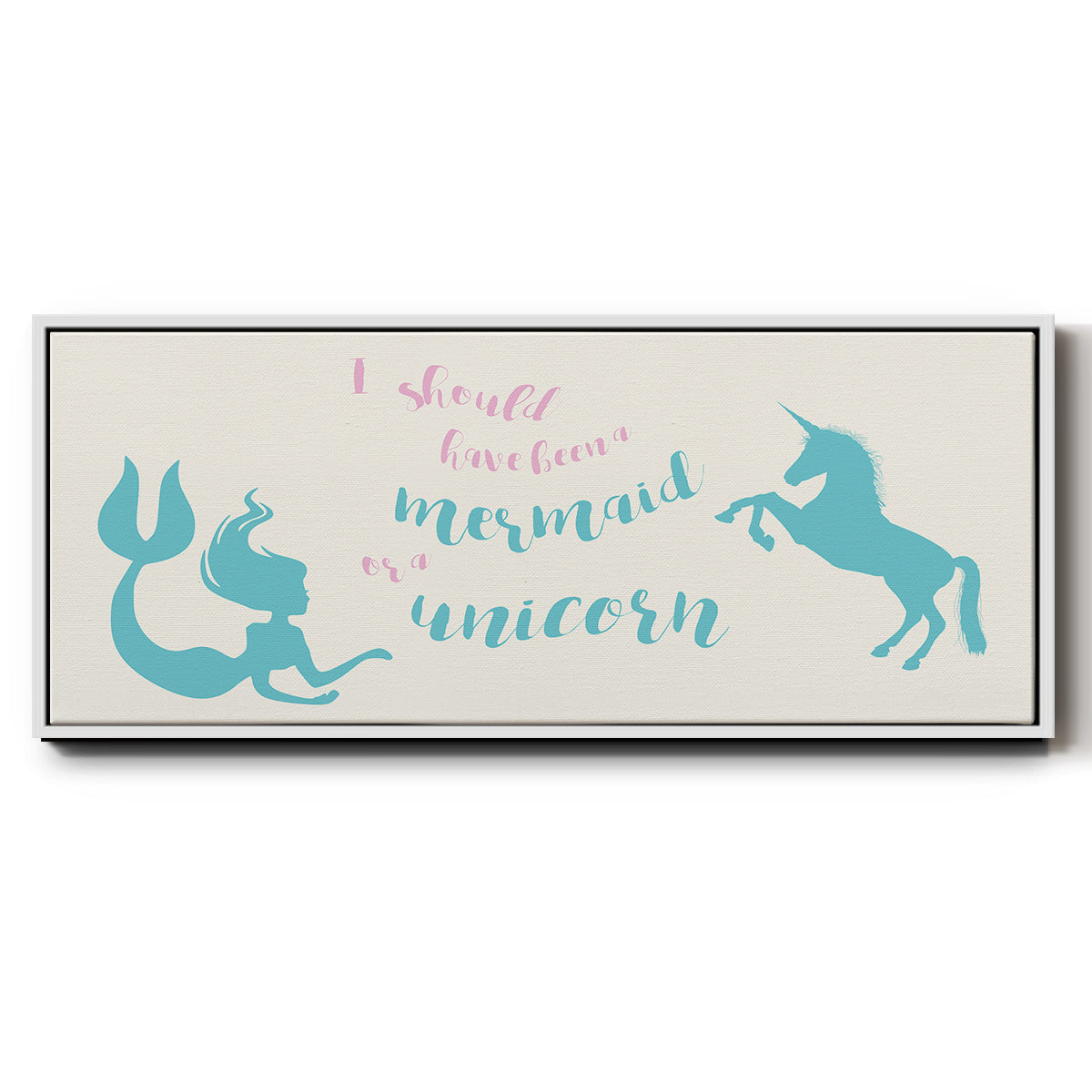 Mermaid Unicorn - Floater Framed Canvas Print