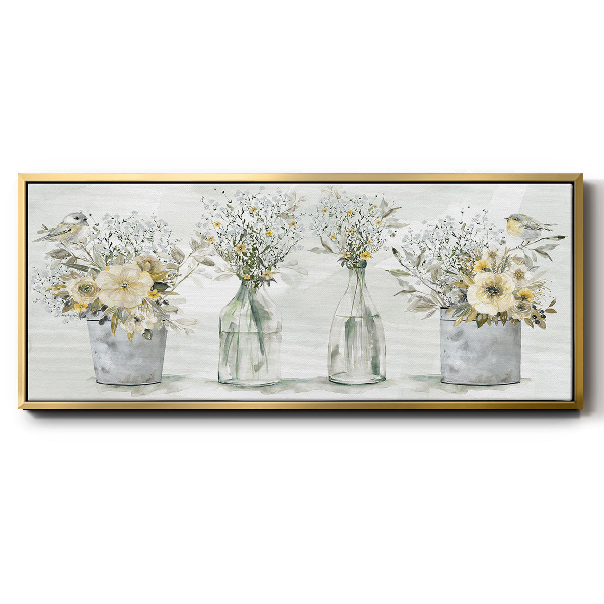 Farmhouse Bouquets - Floater Framed Canvas Print
