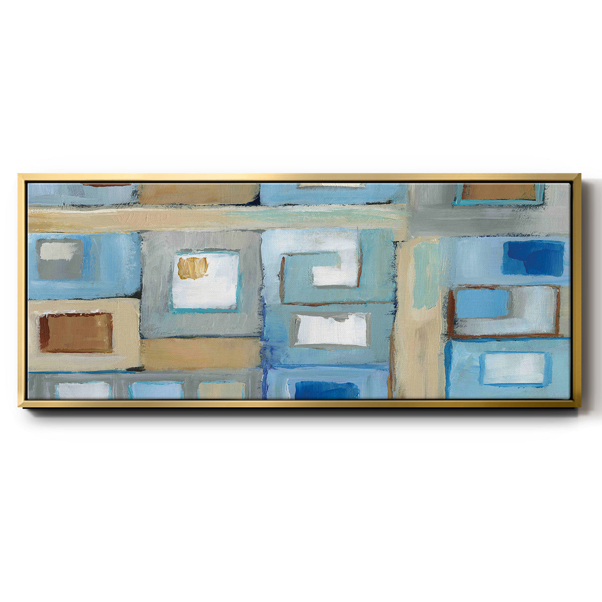 Variation on Greek Key II - Floater Framed Canvas Print