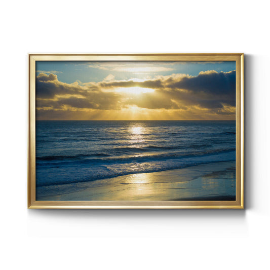 Beach Sunset Surfers Premium Classic Framed Canvas - Ready to Hang