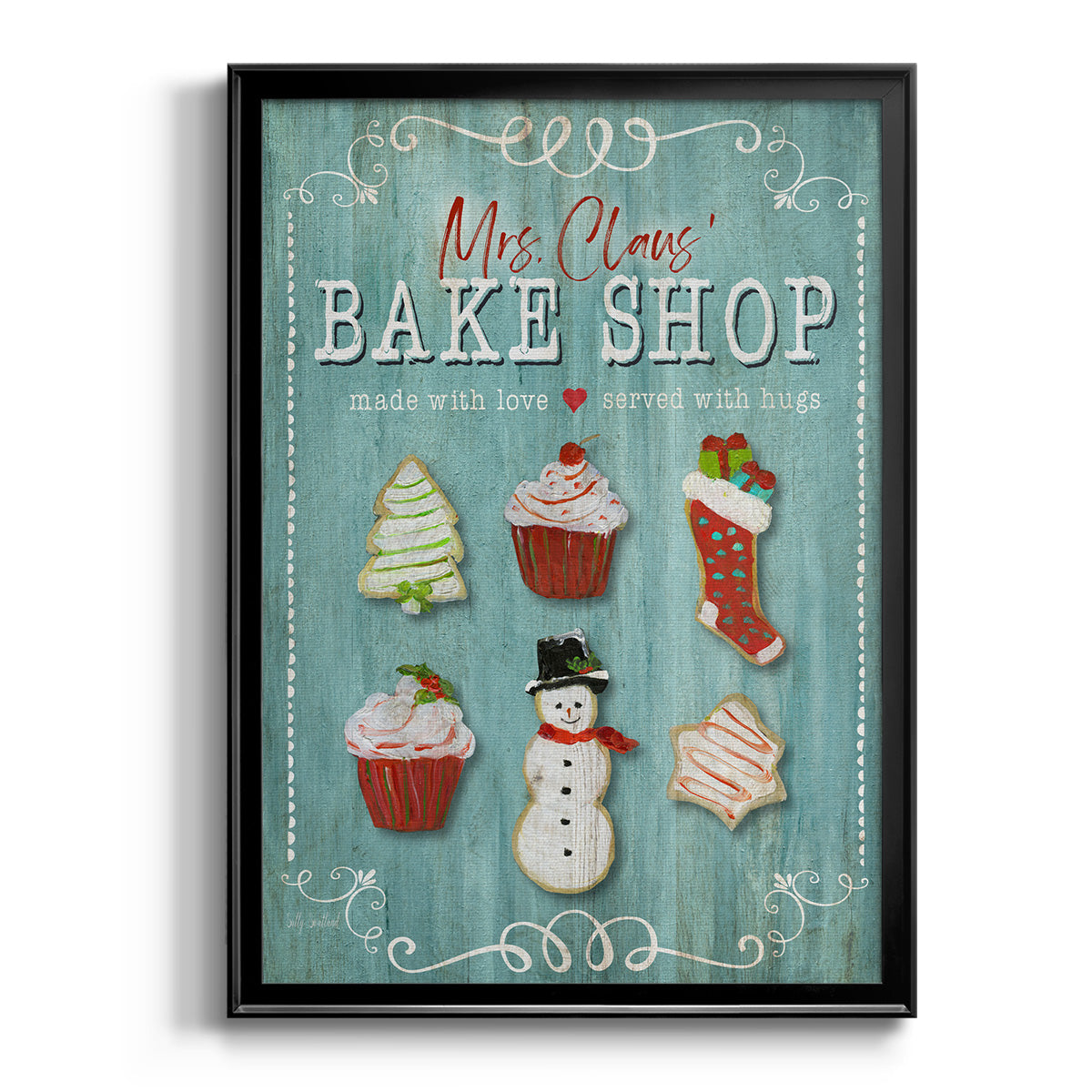 Mrs. Claus Bake Shop - Modern Framed Canvas Print