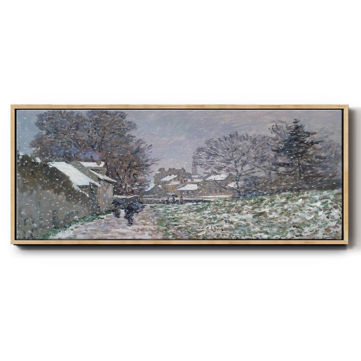 Snow at Argenteuil, 1874 - Floater Framed Canvas Print