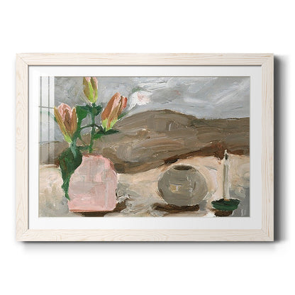 Vase of Pink Flowers V - Barnwood Framed Art Print