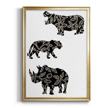 Ornamental Safari Animals II - Modern Framed Canvas Print