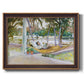 Impressionist leisure portrait scene by John Singer Sargent printed on canvas in an ornate bronzed mahogany wood frame.