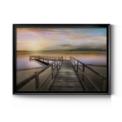 Morning on the Lake - Modern Framed Canvas Print