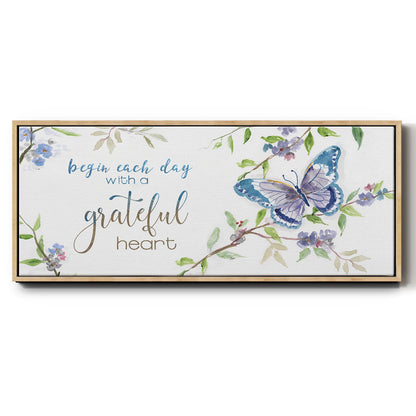 Begin Each Day - Floater Framed Canvas Print
