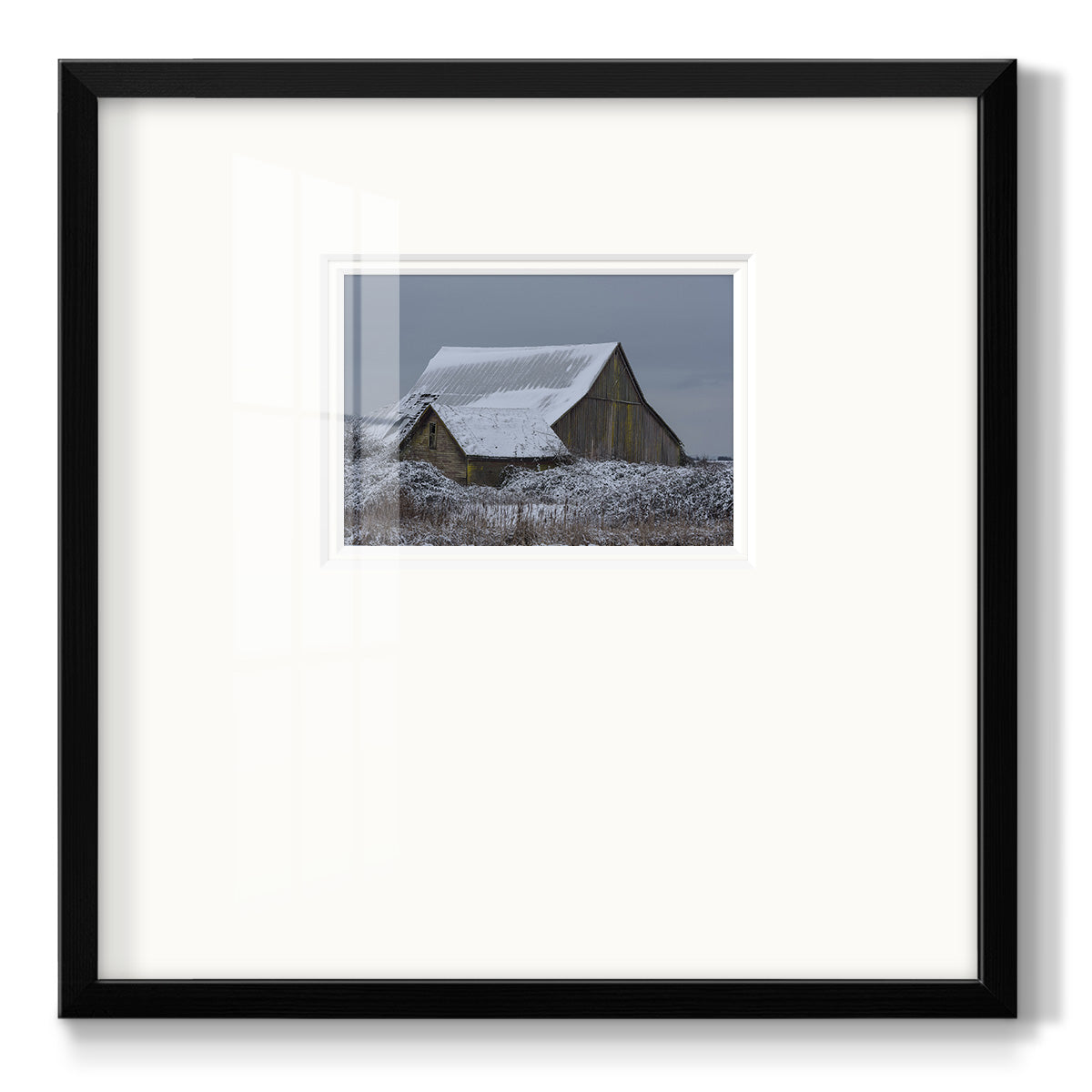 Winter Barn - Double Matboard Framed Print
