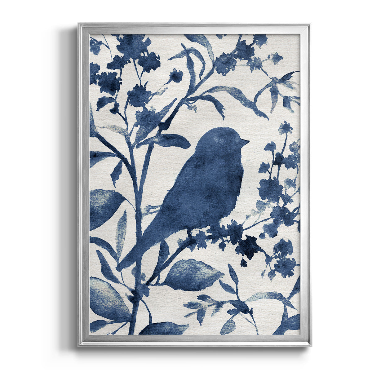 Bluebird Silhouette I - Modern Framed Canvas Print