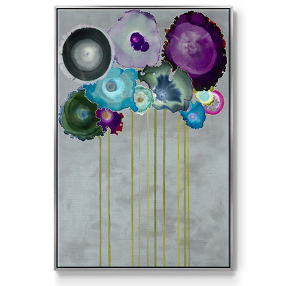 Silver Bouquet - Floater Framed Canvas Print