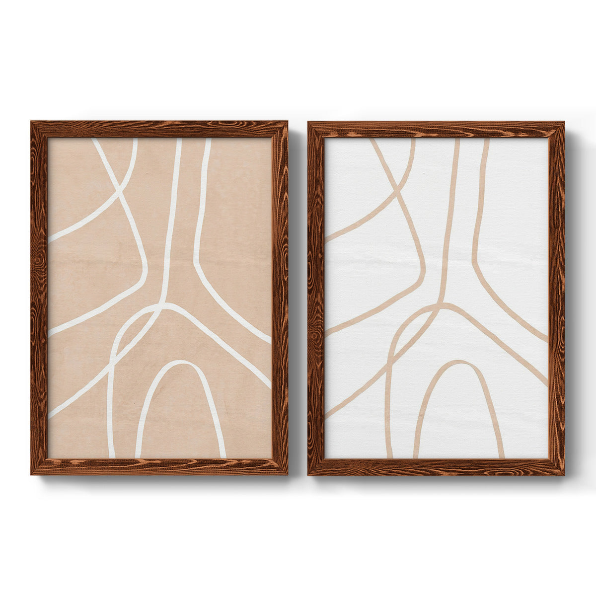 Clean Contour III - Barnwood Framed Canvas Set