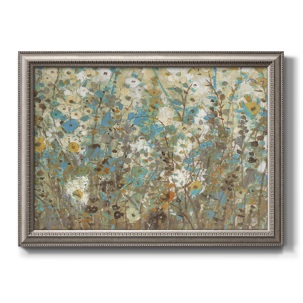 Foliage on Navy I Premium Framed Canvas- Ready to Hang