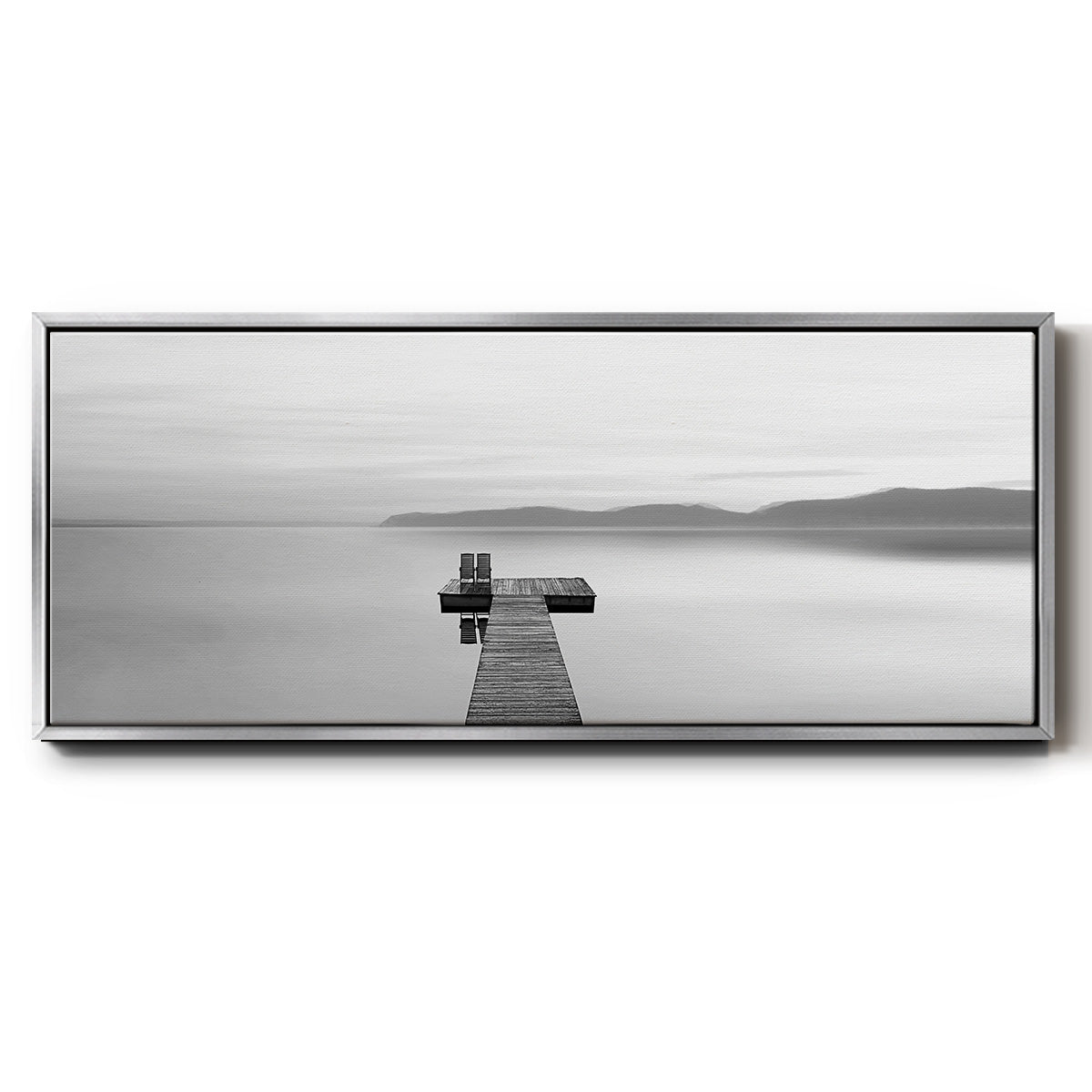 Black & White Water Panel XII - Floater Framed Canvas Print