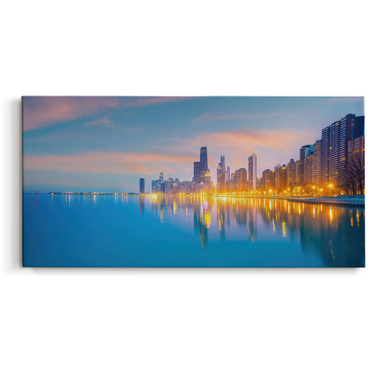 Misty Chicago Skyline - Gallery Wrapped Canvas